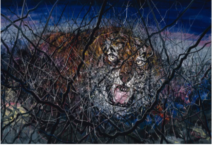 　　曾梵志，《老虎》，2011，油彩 画布，241 x 350 厘米 / 94 7/8 x 137 7/8 英寸。© 曾梵志，图片：曾梵志，豪瑟沃斯