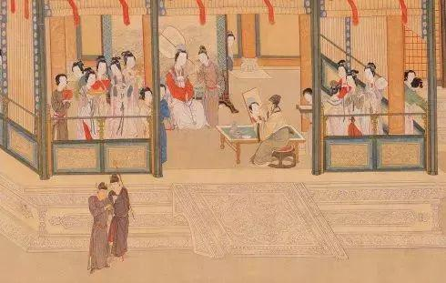 仇英《汉宫春晓》（局部）。