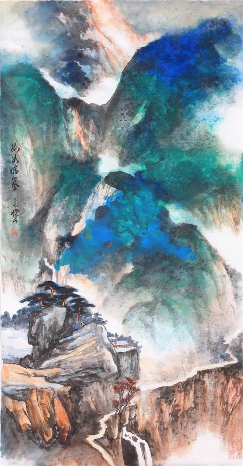 幽居晴岚[140×75cm]&nbsp;2017年