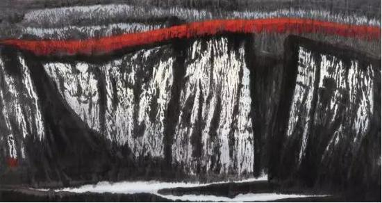 周韶华 2002年作 横断山新 96×179cm