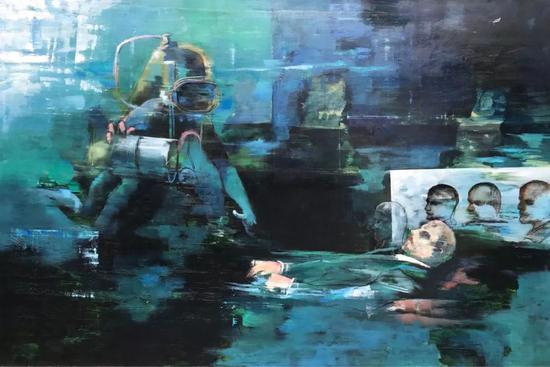 《雕像》布面油画　300*200 cm 2017