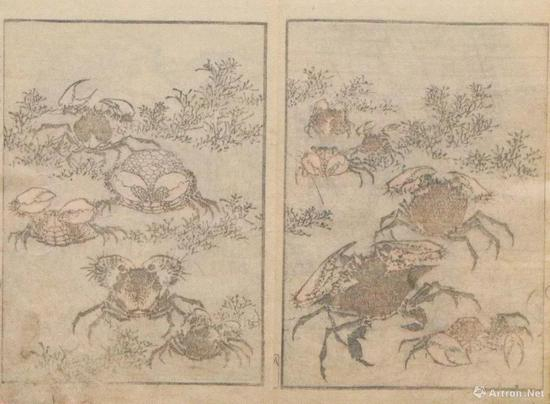葛饰北斎“北斎画式”、1819、墨摺、26.1 x18.5cm、浦上苍穹堂、p.153