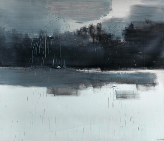 贾蔼力《无题》布面油画&nbsp;220×300cm 2007年作&nbsp;2017年北京荣宝秋拍成交价：448.5万元