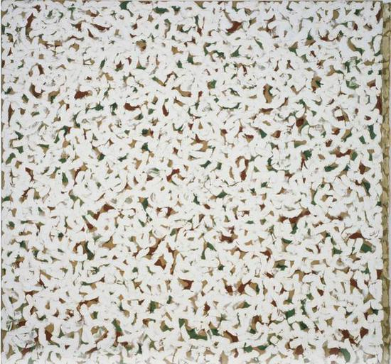 Untitled ， 1962.oil paint and vinyl on stretched raw linen canvas，159.4 x 159 cm。