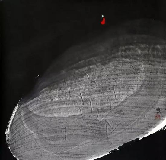 《万物静观皆自得》，纸本水墨，68×68cm，2011年作