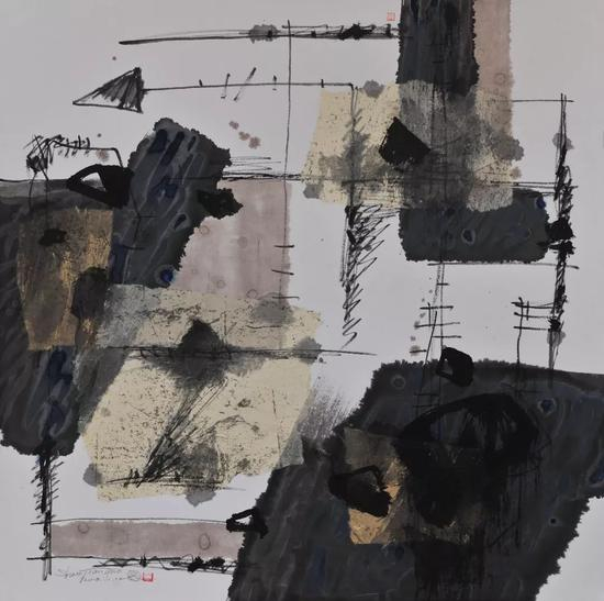 沈建国 &nbsp;井园系列18-1，1-纸本综合 -68CMX68CM