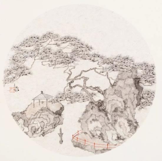 姚永强 &nbsp;闲寻诗册（纸本水墨）33×33cm·2018年