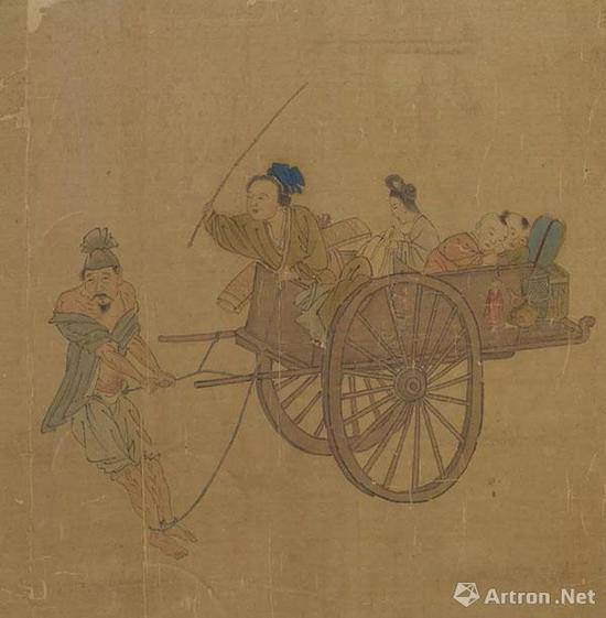 康熙五十九年《人物图》册之《家累》 &nbsp;天津博物馆藏、