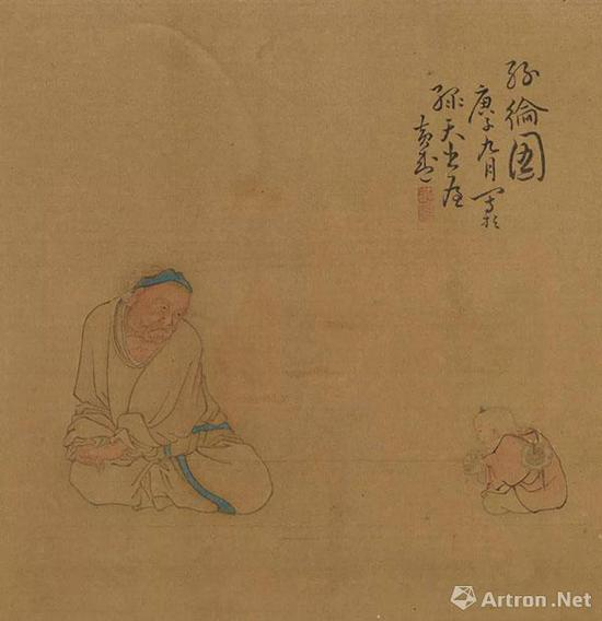 人物图册》之《丝纶图》 &nbsp;天津博物馆藏
