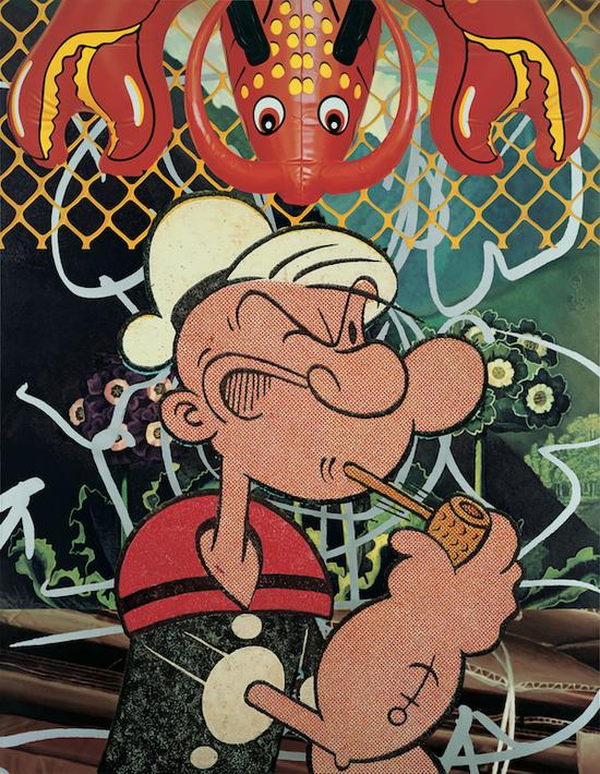 大力水手，2003年，布面油画， 274.3 x 213.4厘米&nbsp; ©Jeff Koons