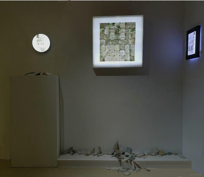 黄一国《惘》系列综合材料72×67×20cm；35×20×10cm；36×24×10cm、指导老师：屈金