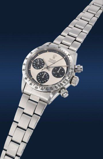 勞力士，“Cosmograph Daytona”型号6265，精钢计时链带腕表，备“Paul Newman”表盘，约1971年制 　　估价：2，750，000 - 4，300，000港元