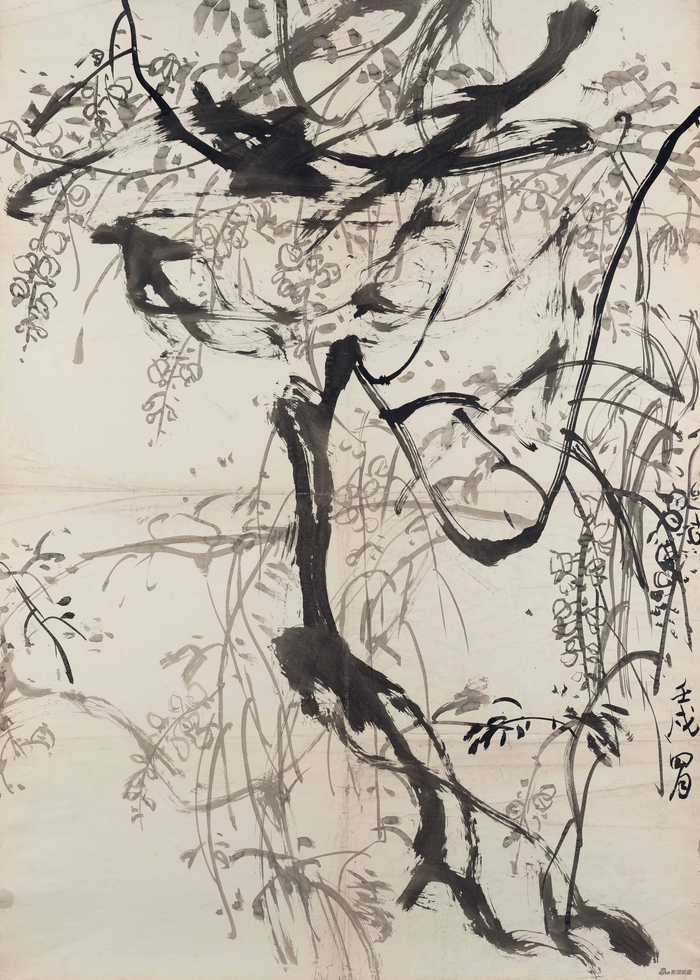 紫藤 110x78cm 1982年 炭笔纸本