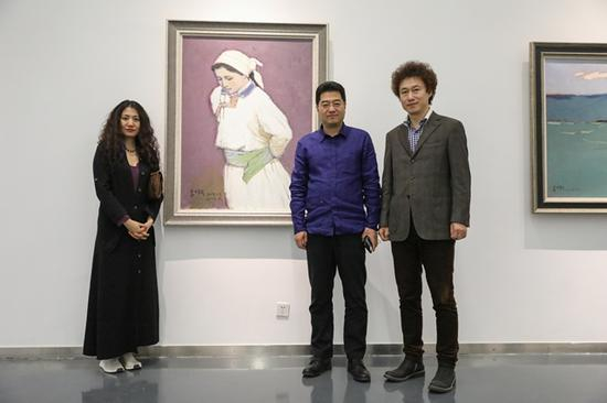 艺术家付瑶、李大钧、北京保利国际拍卖现当代艺术部总经理常天鹄