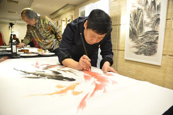 画家现场作画