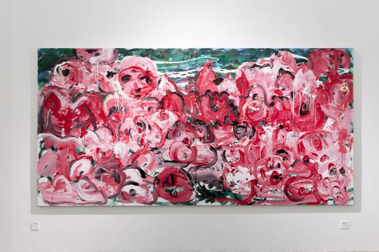 　　淖中花 — 撕裂的风景 Flowers out of the slough - Torn landscape 布面油画 Oil on canvas 200 x 400cm 2018