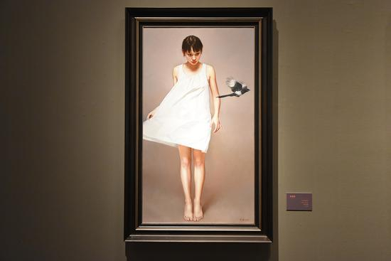 《飞向何处》布面油画105x60cm 2018年