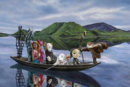 八仙过海 Eight Immortals Crossing the Sea布面丙烯Acrylic on Canvas 80x120cm 2018