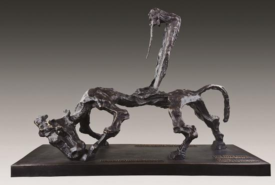 吴为山 《空谷有音——老子出关》青铜 74cm×93cm×33cm 