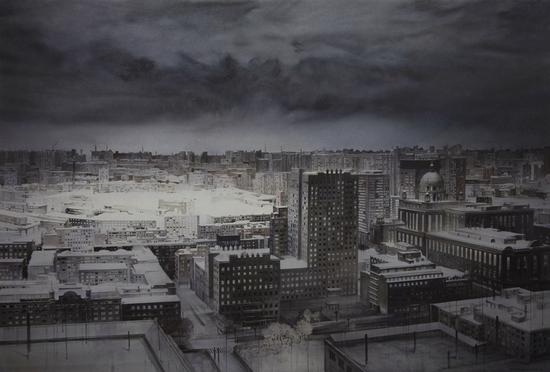 《晚安哈尔滨》，赵龙，150x100cm，纸上水彩2014。
