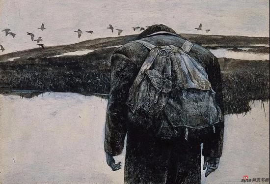 雪雁 纸本丙烯 15.5x23cm 1984