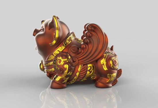 从羊年开始，朱炳仁每年都会设计一尊生肖主题铜雕吉祥物