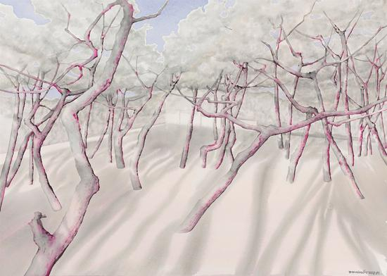 《傲骨--50》赵龙，105x75cm，纸上水彩2018