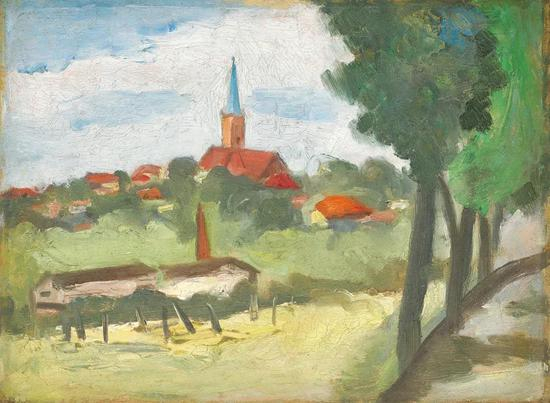Lot.732 关良（1900-1986） 春（卑尔根风景）