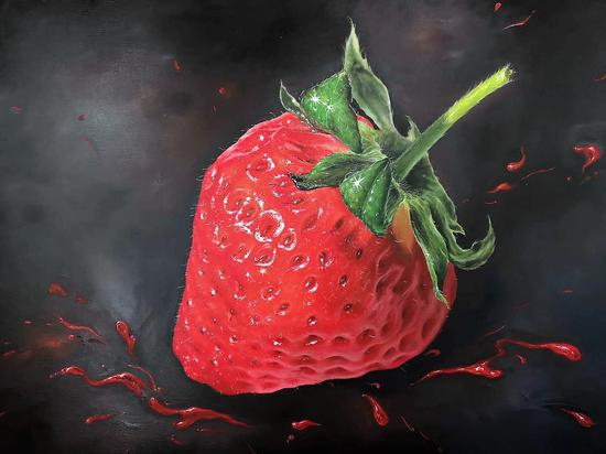 周松作品 &nbsp;一颗红心NO.9 &nbsp;200x160cm &nbsp;布面油画 &nbsp;2018