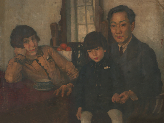 2018西泠春拍 徐悲鸿油画 《杨仲子全家福》