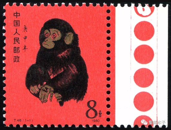財富1980.中國郵政.1980年猴年大版銀切手.28克.猴銀版畫