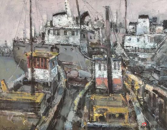 《渔港》70X90cm 油画