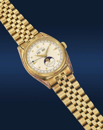 劳力士 　　型号6062“Stelline”黄金腕表，约1952年制 　　估价：5，500，000 - 11，000，000港元