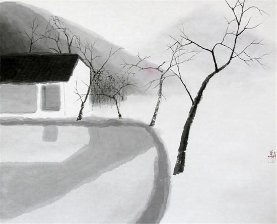 沈勤作品 仙居-46x57cm-宣纸2005