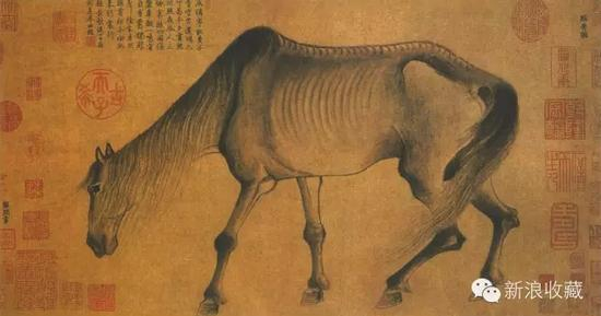 南宋龚开《骏骨图》，现藏于日本大阪市立美术馆。