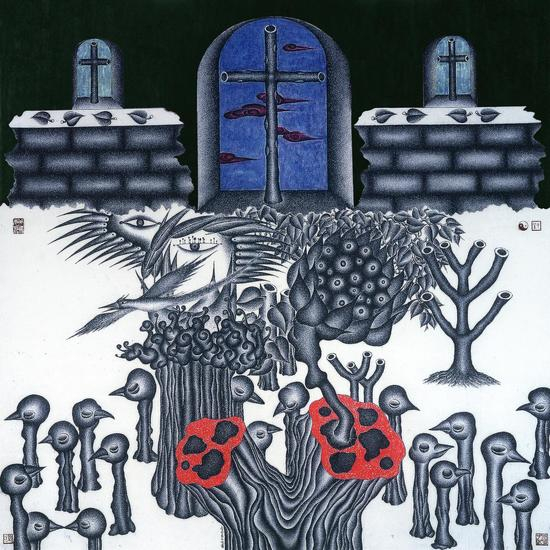 邓荣斌《窗外1》纸本100x100CM 1998年