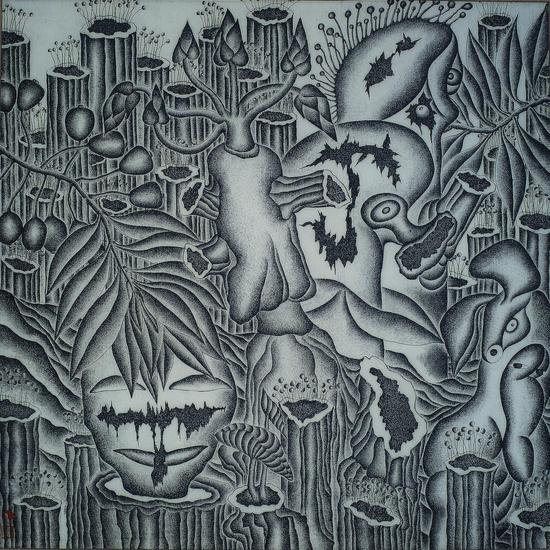 邓荣斌《秋实》纸本77x77CM 1996年