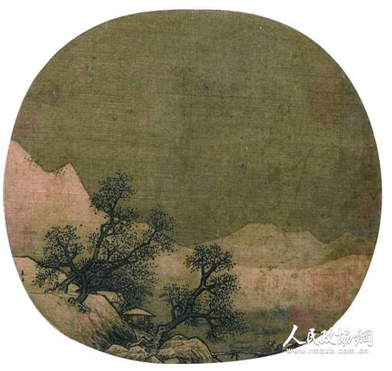 夏圭《山庄雪暮图》 设色绢本