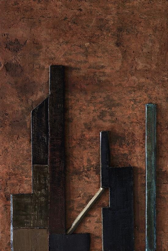 沈俊杰《新山水》大漆综合材料 80X122cm 2016