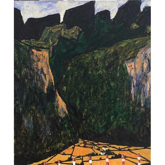 廖才耀 山  布面油画 80×100cm 2015年