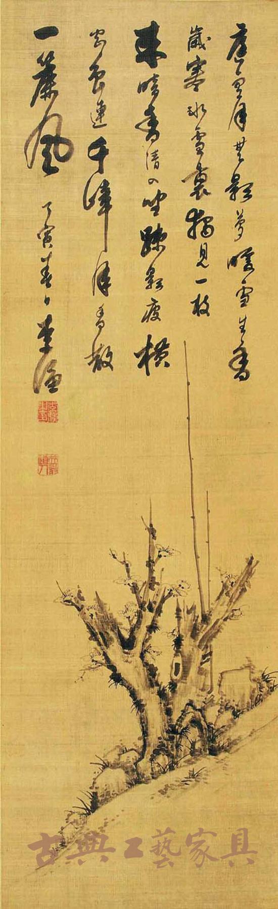 李漁畫作之《墨梅圖》