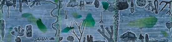 水里的东西 4 60×80cm×3 布面丙烯 2016