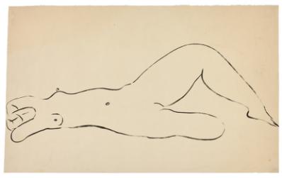 　　SANYU， 《躺着的裸女》 “ Nu allongé ”， 1930， 水墨纸本， 45 x 28 cm， Jean-Claude Riedel 私人收藏 （估价为10，000 - 15，000欧元 / 11，000 - 16，500美元）