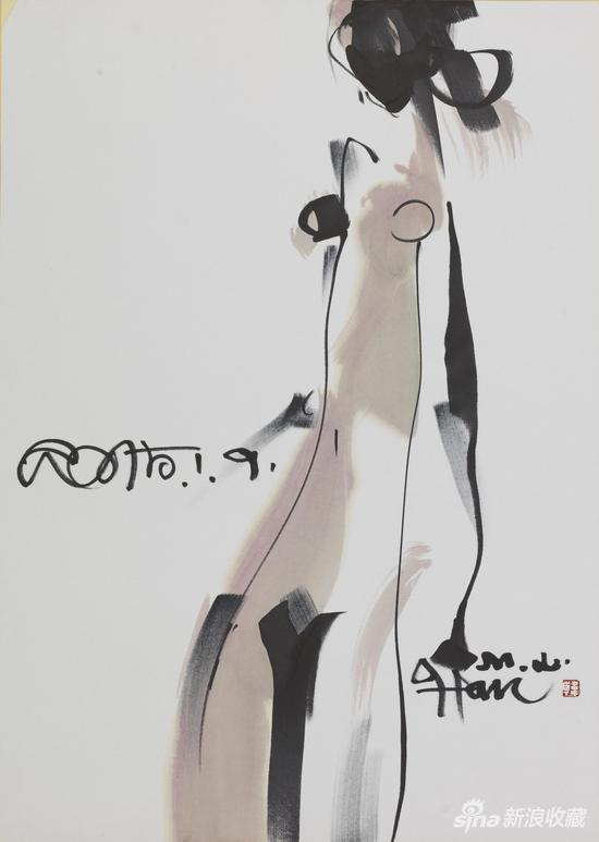 《Body》；Material Xuan paper, ink and wash；Size 110×80cm；Time 2015