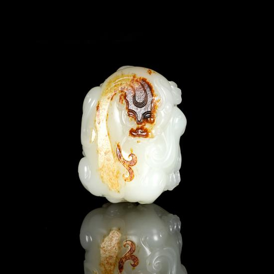  01869 唐奇伟 和田玉籽料貔貅把件 规格：5.5×3.9×2.2cm 重量：93.5g