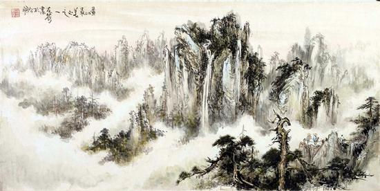 2005年观景台（2015年题字）（138×69cm）