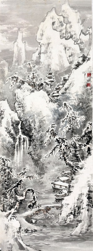1993年雪后江南（95×35cm）