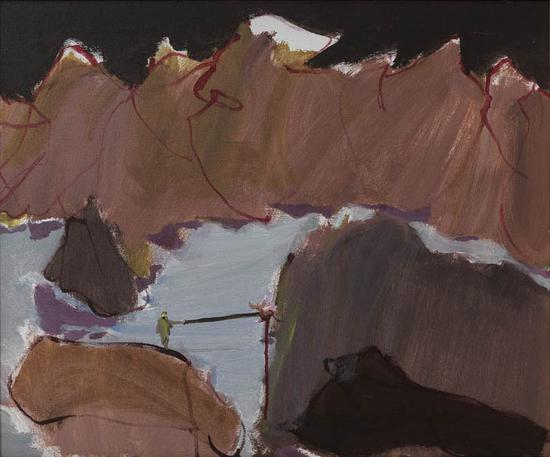 徐赫《烧山》60×73cm 布面综合材料 2015