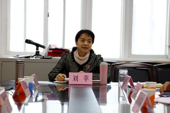 文化部文化艺术人才中心副主任刘苹在会上发言