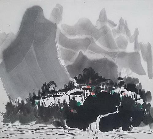 吴冠中 高山人家流水 1979年创作 33.5×34.5cm